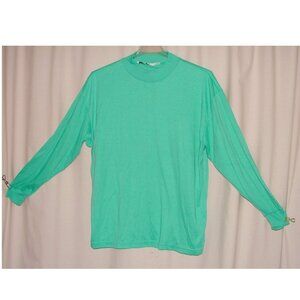 Vtg International Sportswear Mock Neck Pullover TOP, Plus Sz 2X, Spearmint Green